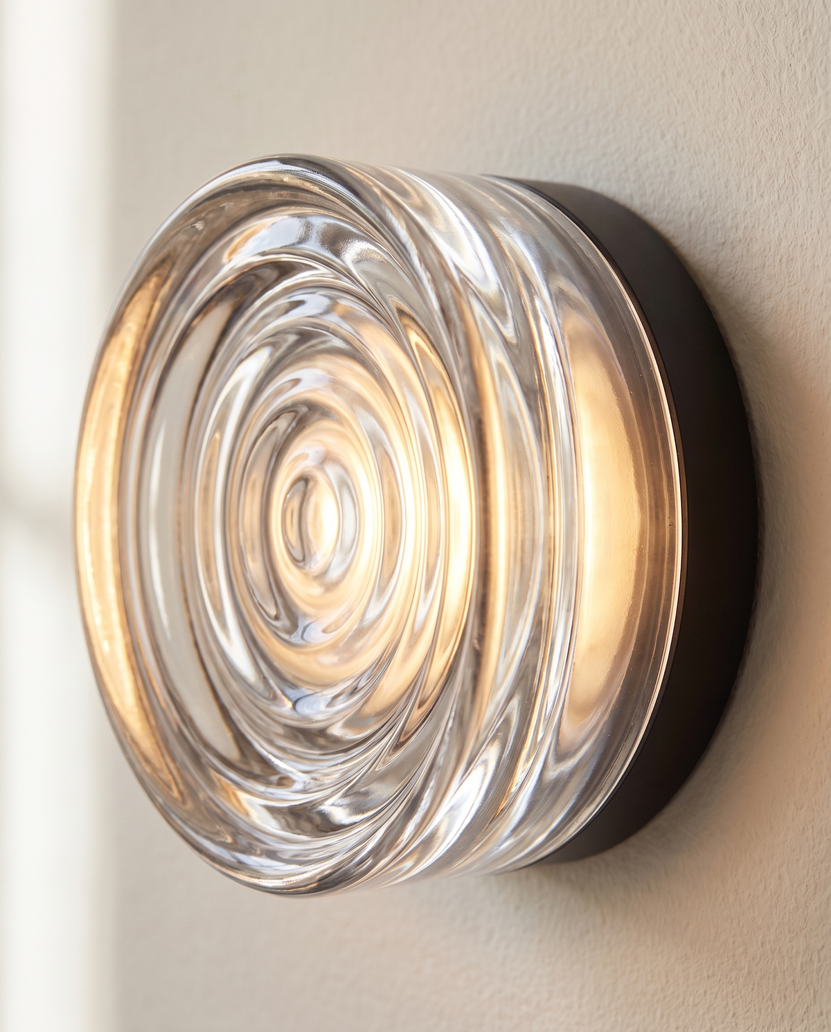 Close-up of the solid pressed glass of The Halo
