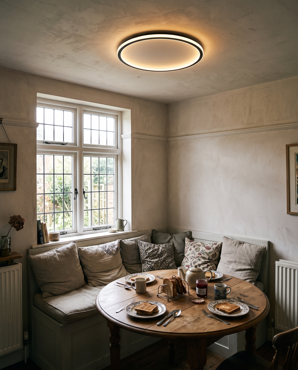 The Hoop over a breakfast nook in a 1930s house
