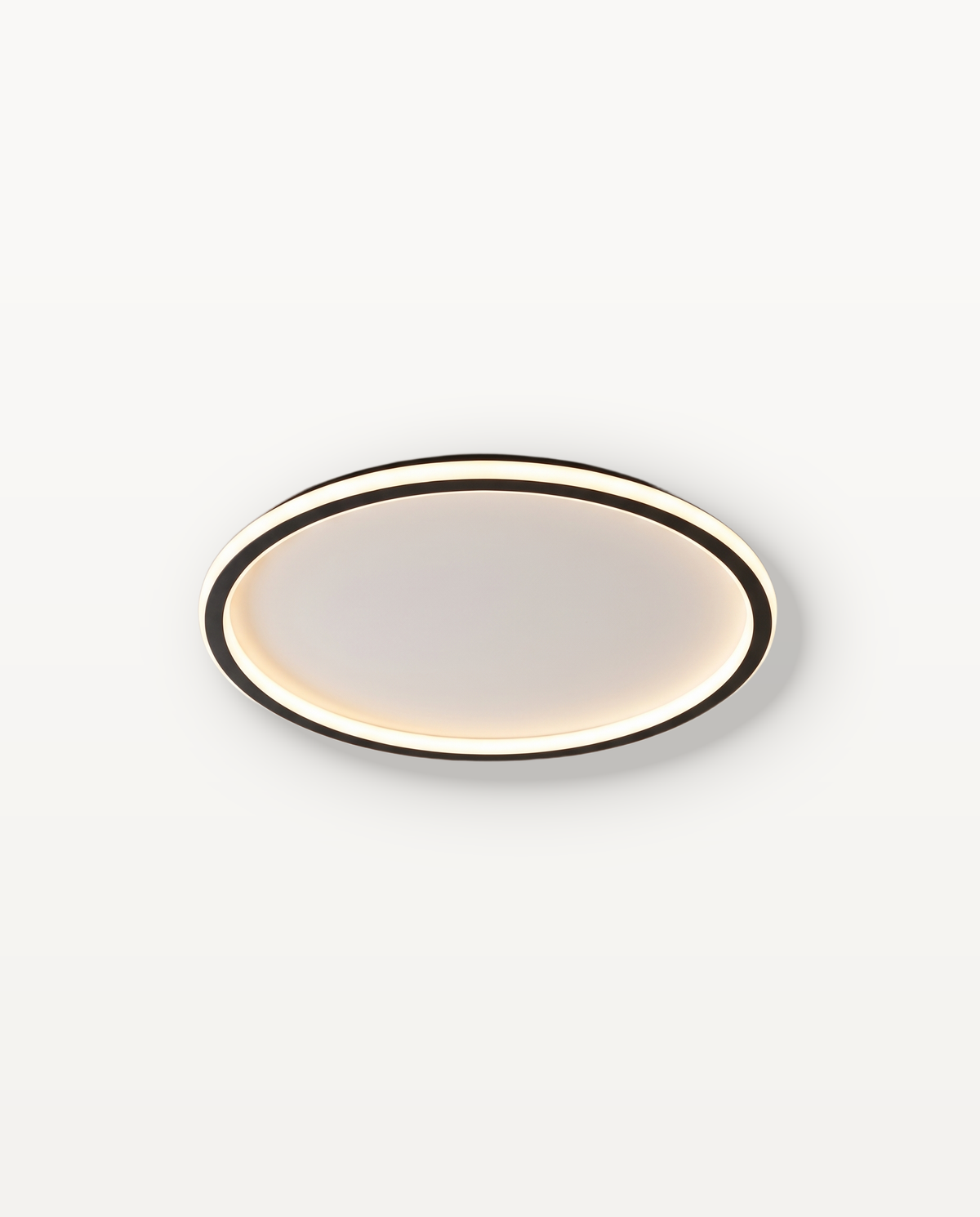 The Hoop Ceiling Light, slim Jet ring with integrated LED, lit