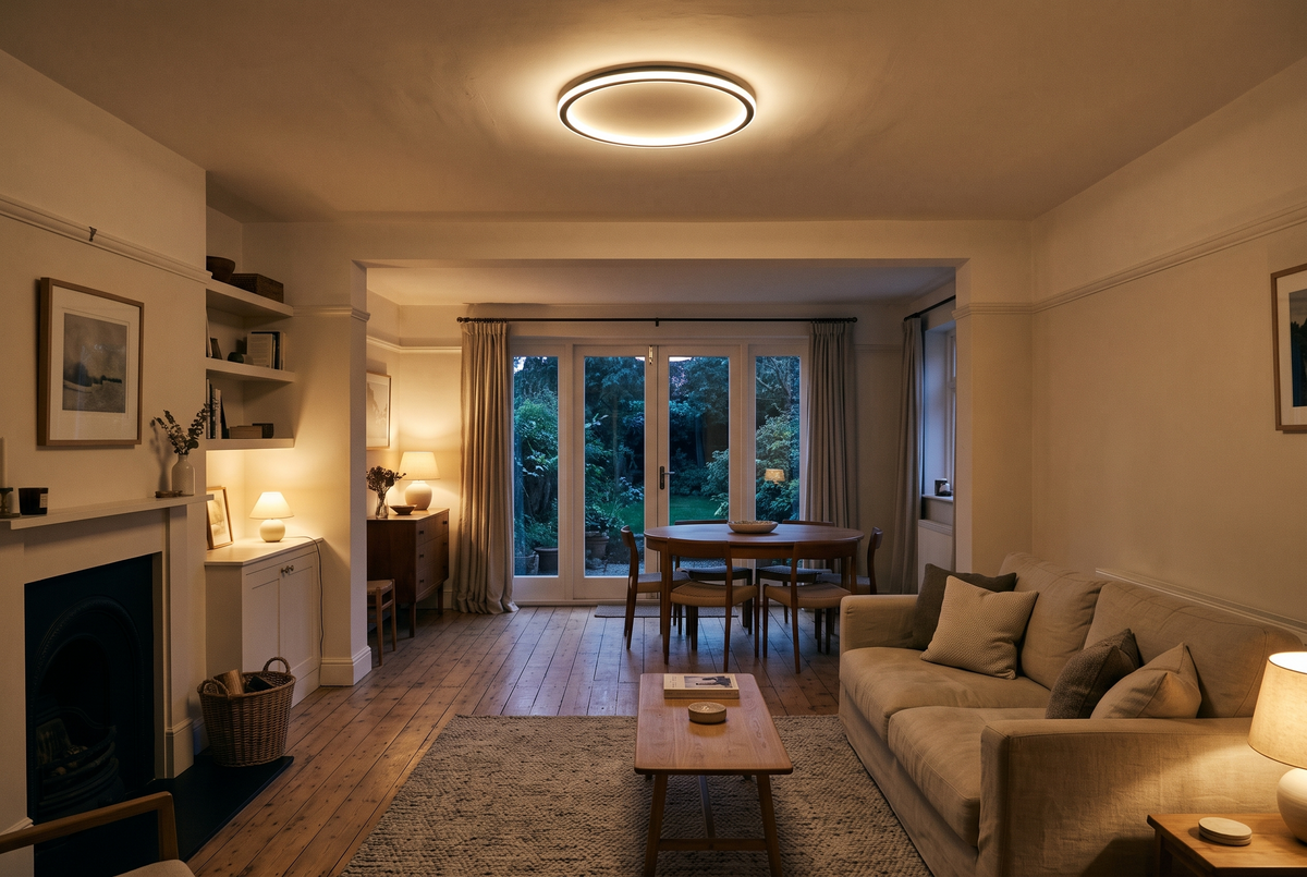 The Hoop Ceiling Light in a British home