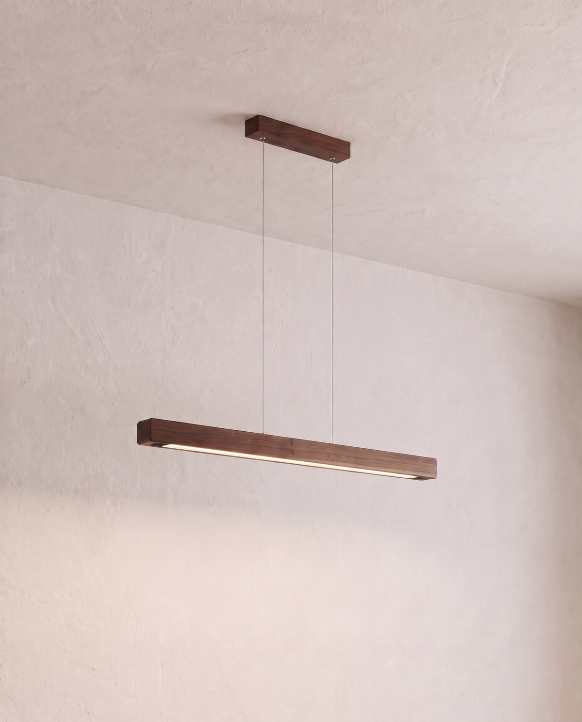 The Joist Pendant – 80 cm, Dark Wood, linear LED pendant