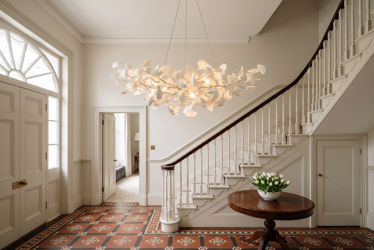 The Maidenhair in Gilt in the tiled entrance hall of a Kensington townhouse