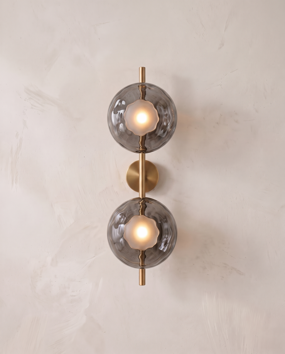 The Monocle Wall Light in Brass & Smoke