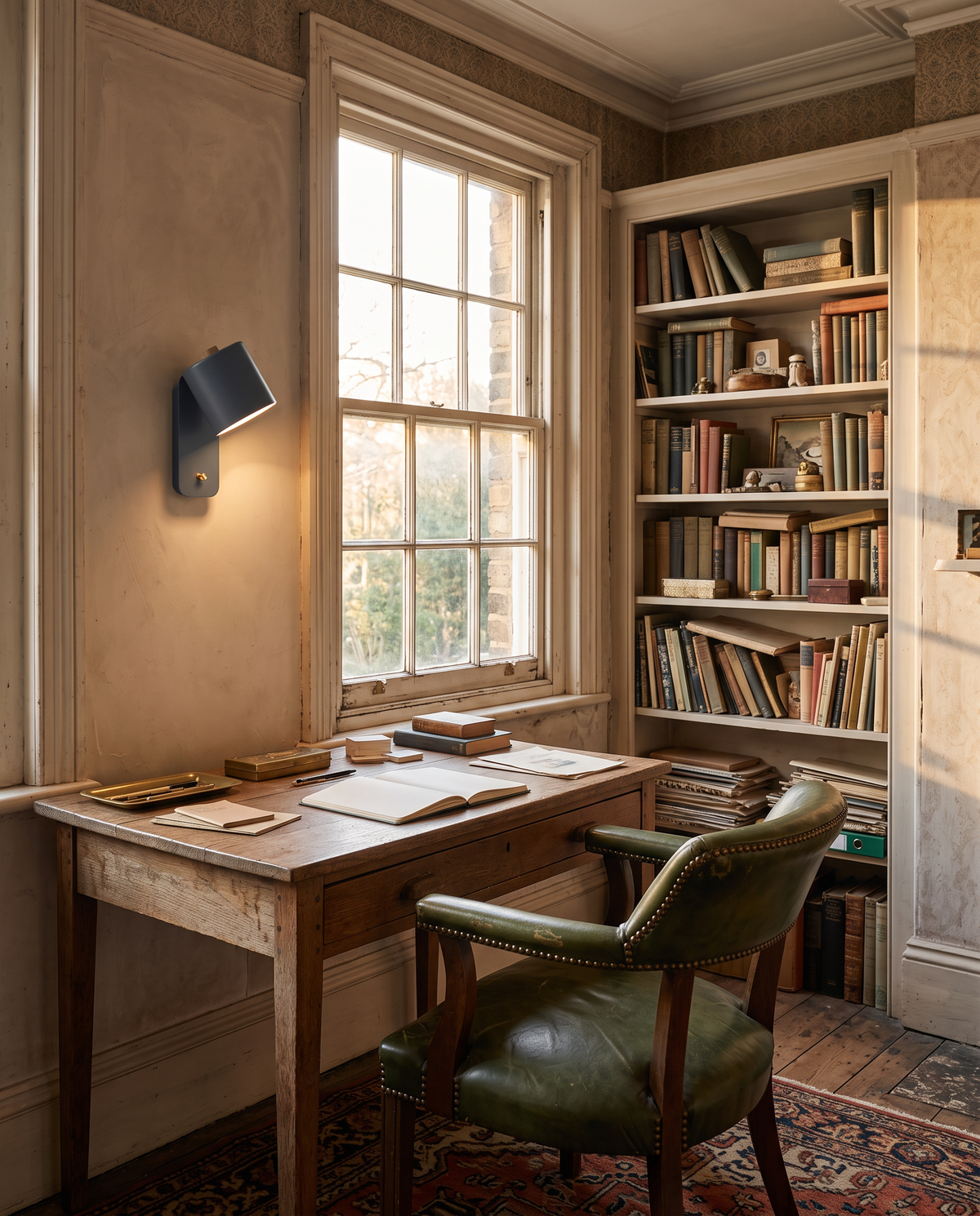 The Nightcap in Slate over a writing desk in a Victorian study