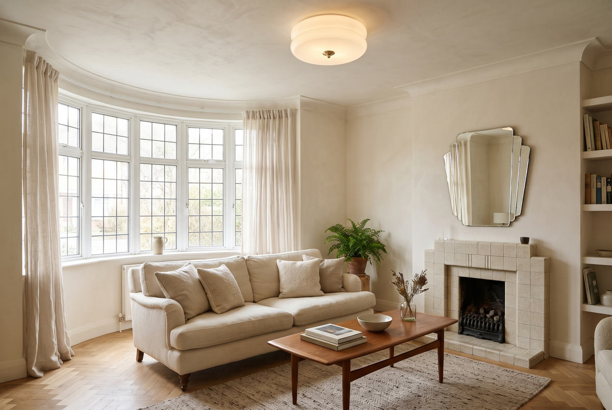The Odeon Ceiling Light in a British interior