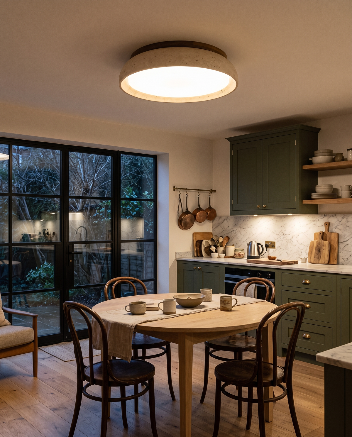 The Quarry 55 cm over a breakfast table in a London kitchen extension