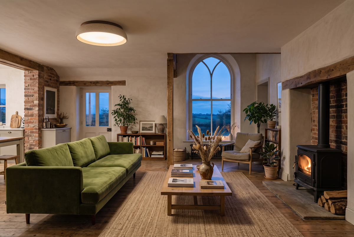 The Quarry in the living room of a converted Yorkshire schoolhouse