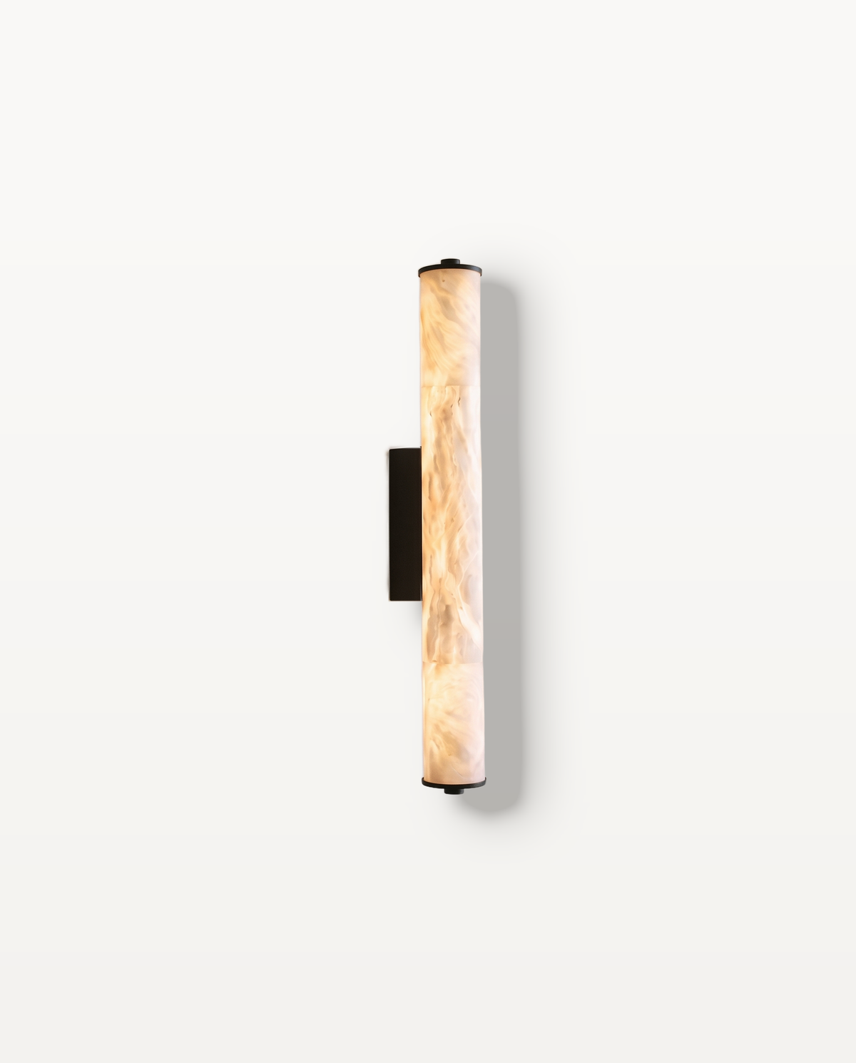 The Quill Wall Light – Black, 50 cm, slender natural stone baton with up-and-down light