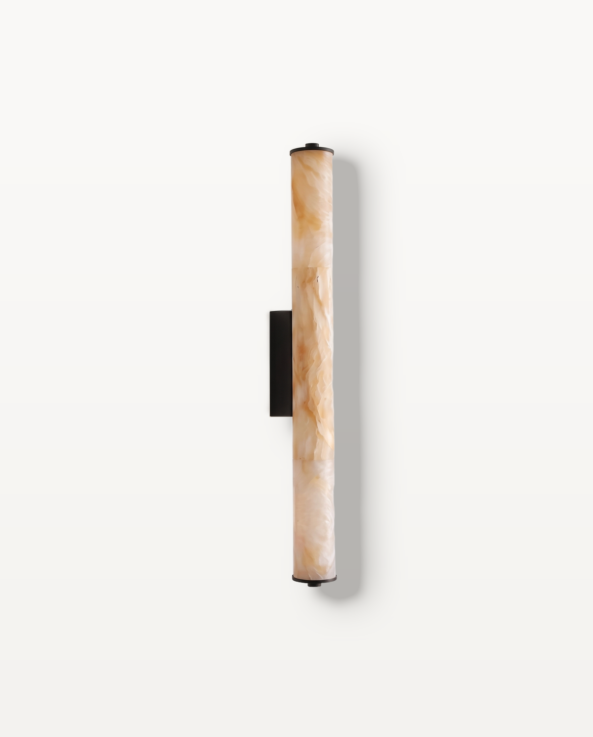 The Quill Wall Light – Black, 60 cm, slender natural stone baton with up-and-down light