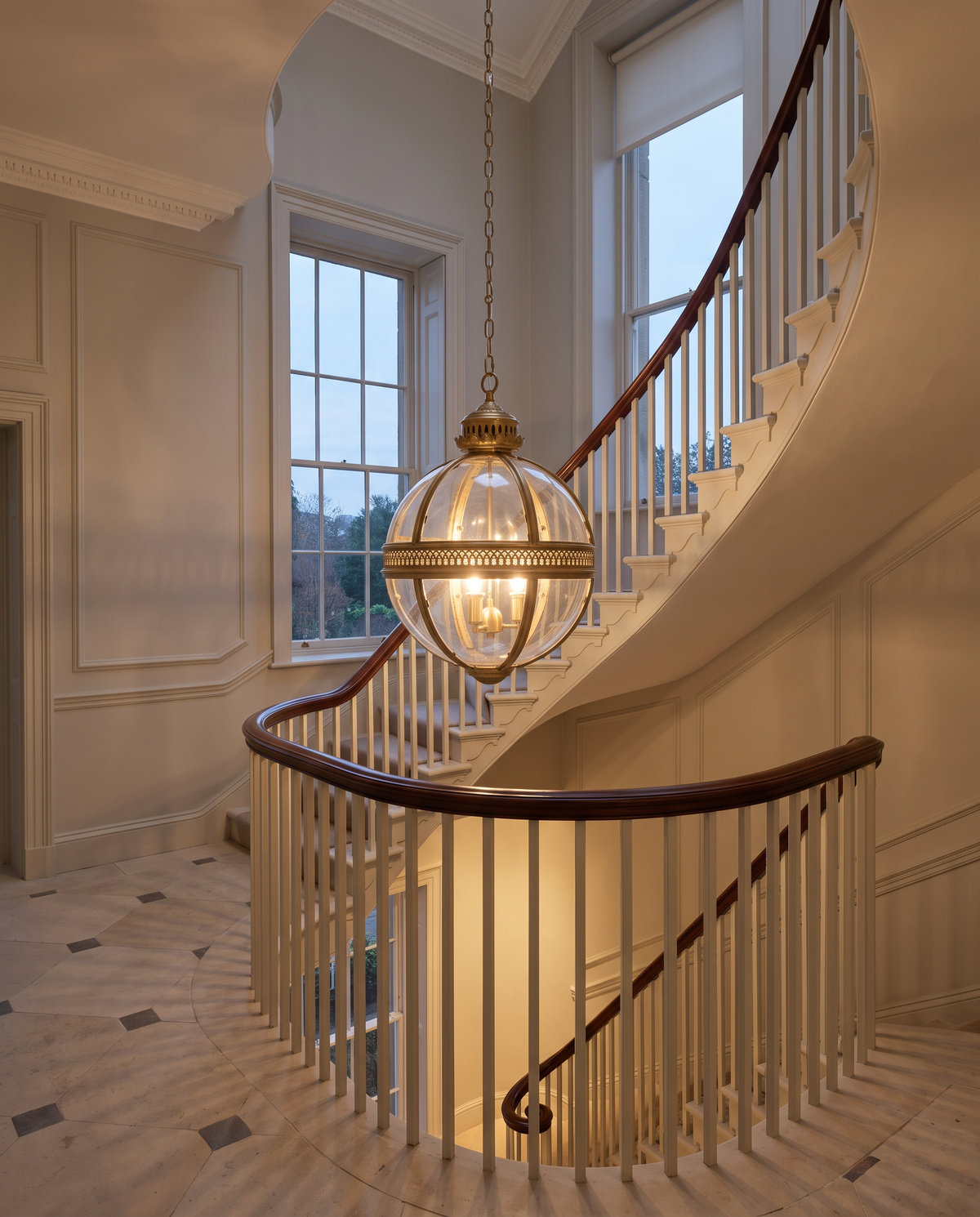 The Regent in Antique Gold in the stairwell of a Georgian townhouse