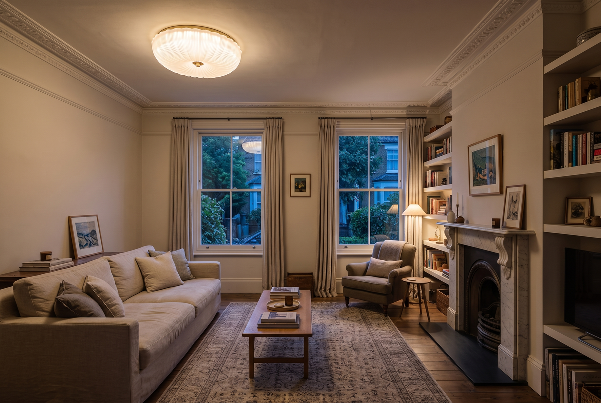 The Ripple Ceiling Light in a British home