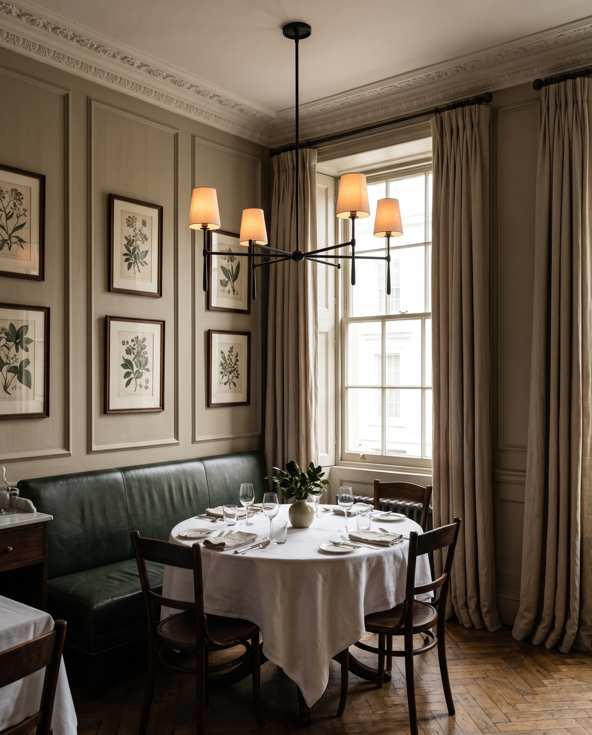 The Salon in Jet above a table in a hotel dining room