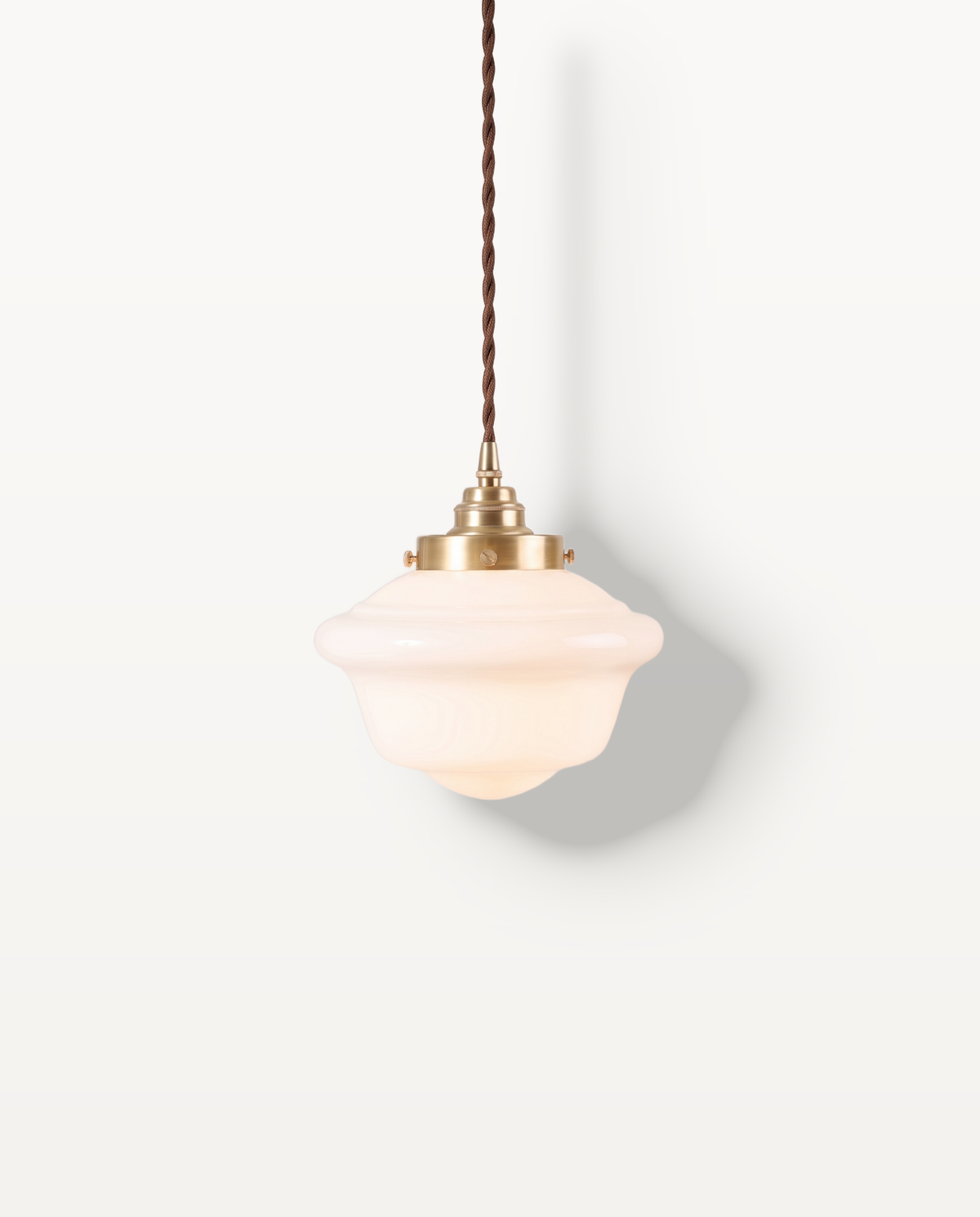 The Scholar Pendant – Small Ø 20 cm, milk opal glass schoolhouse shade