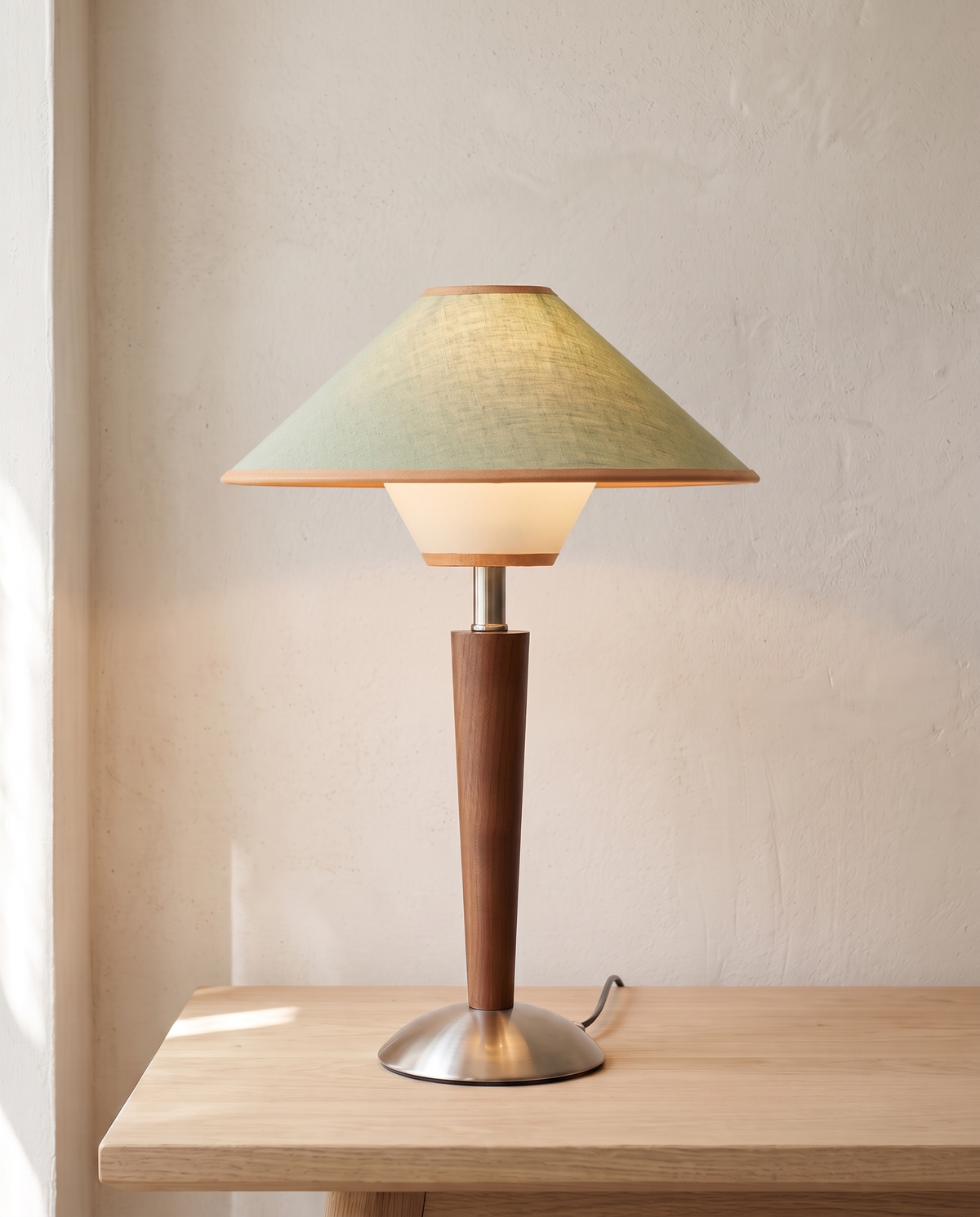 The Spindle Table Lamp in Sage