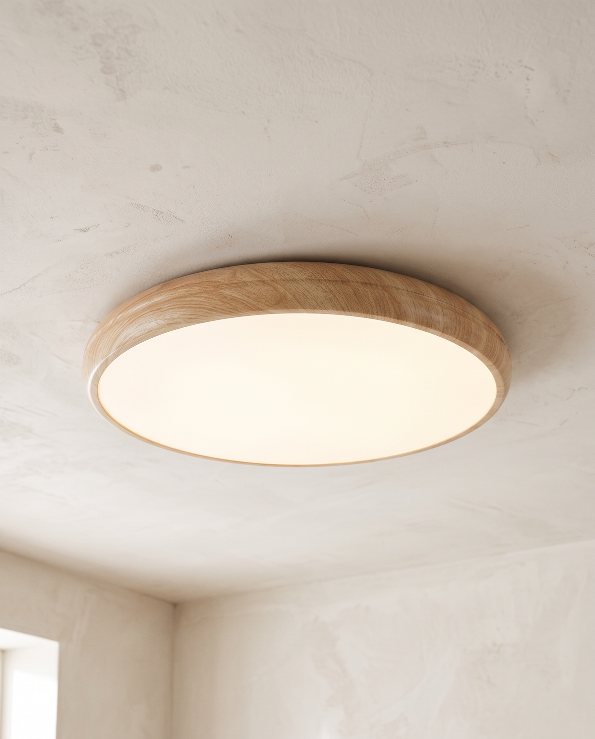 The Tambour Ceiling Light, pale oak effect