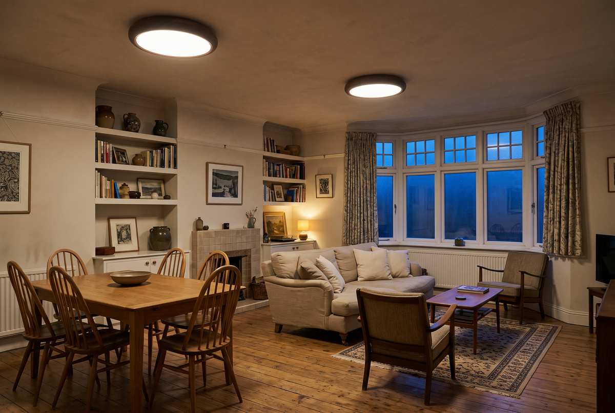 The Tambour Ceiling Light in a British home