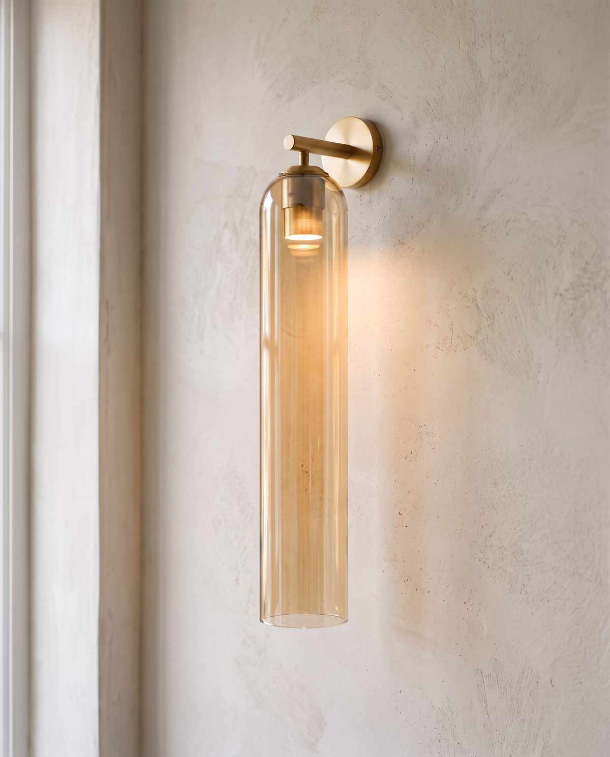 The Taper Wall Light, amber glass