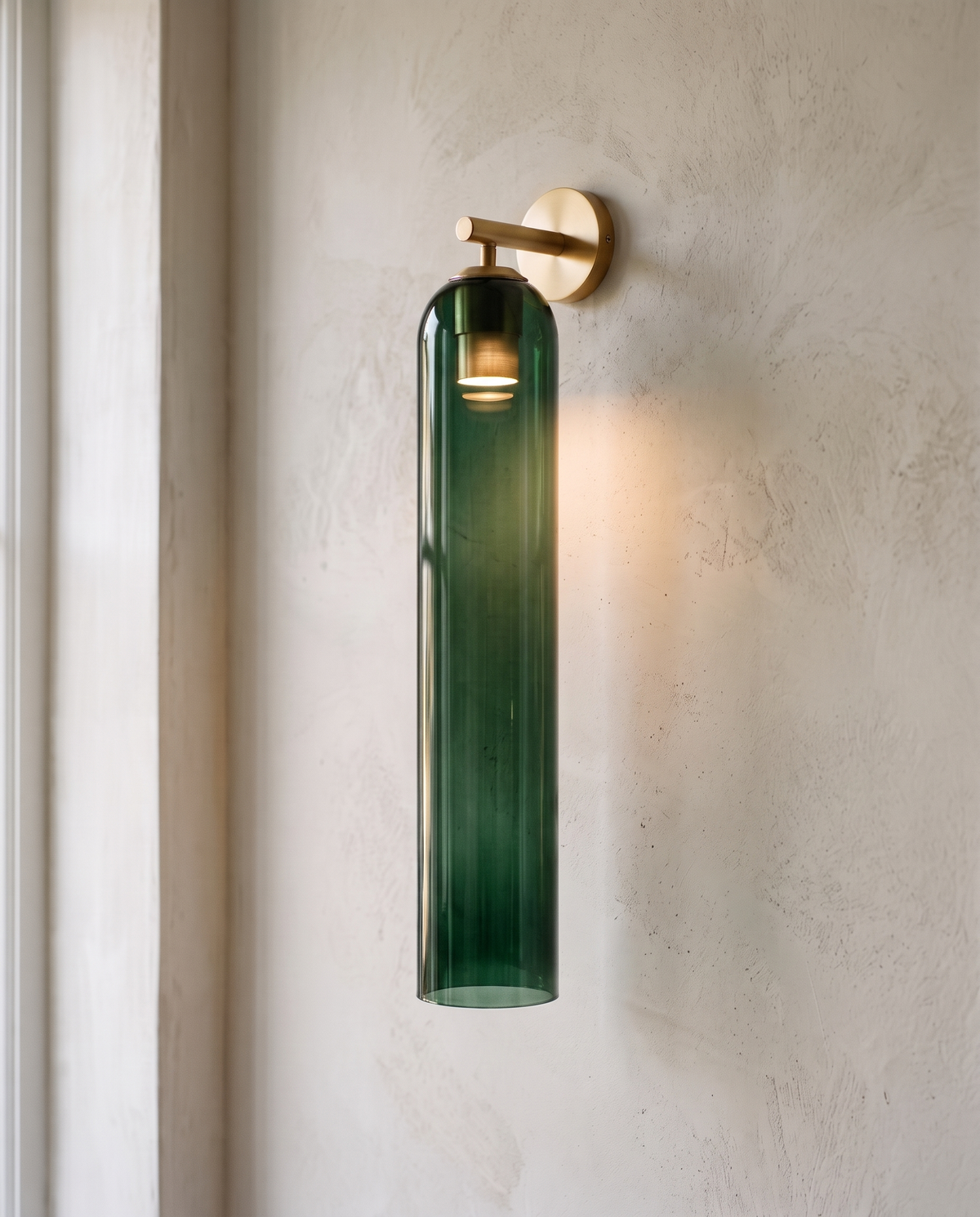 The Taper Wall Light, bottle green glass