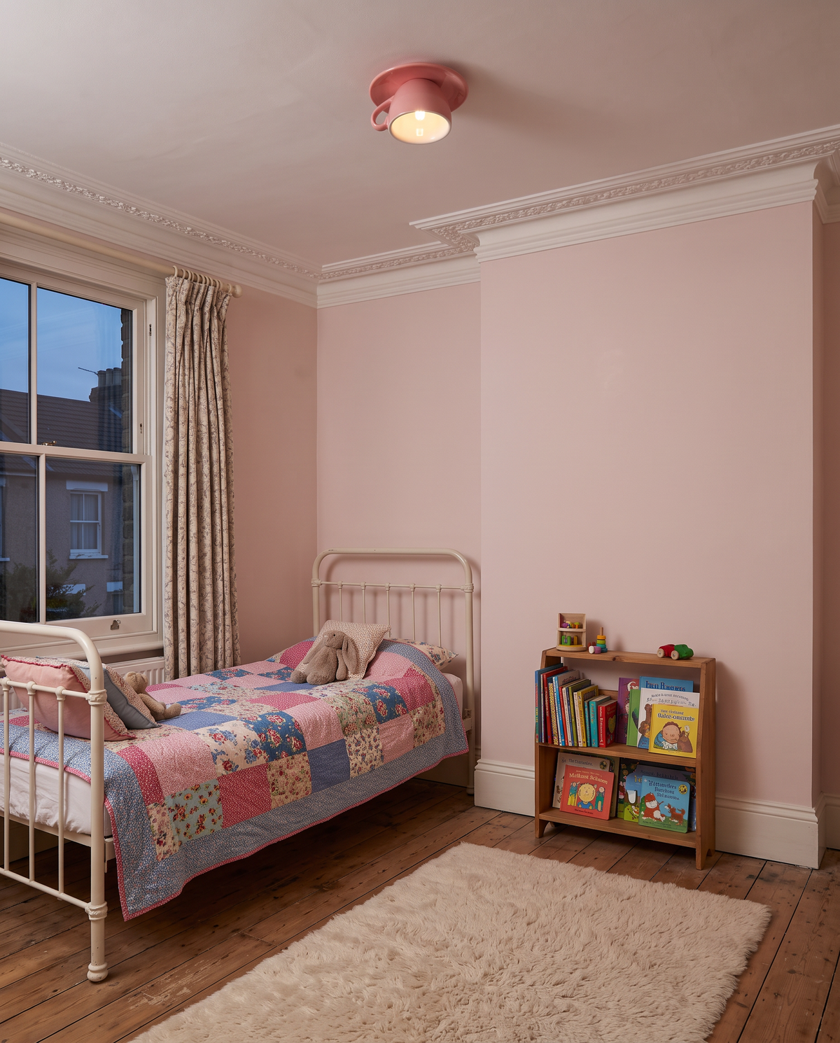 The Teacup in Rhubarb on the ceiling of a child's bedroom