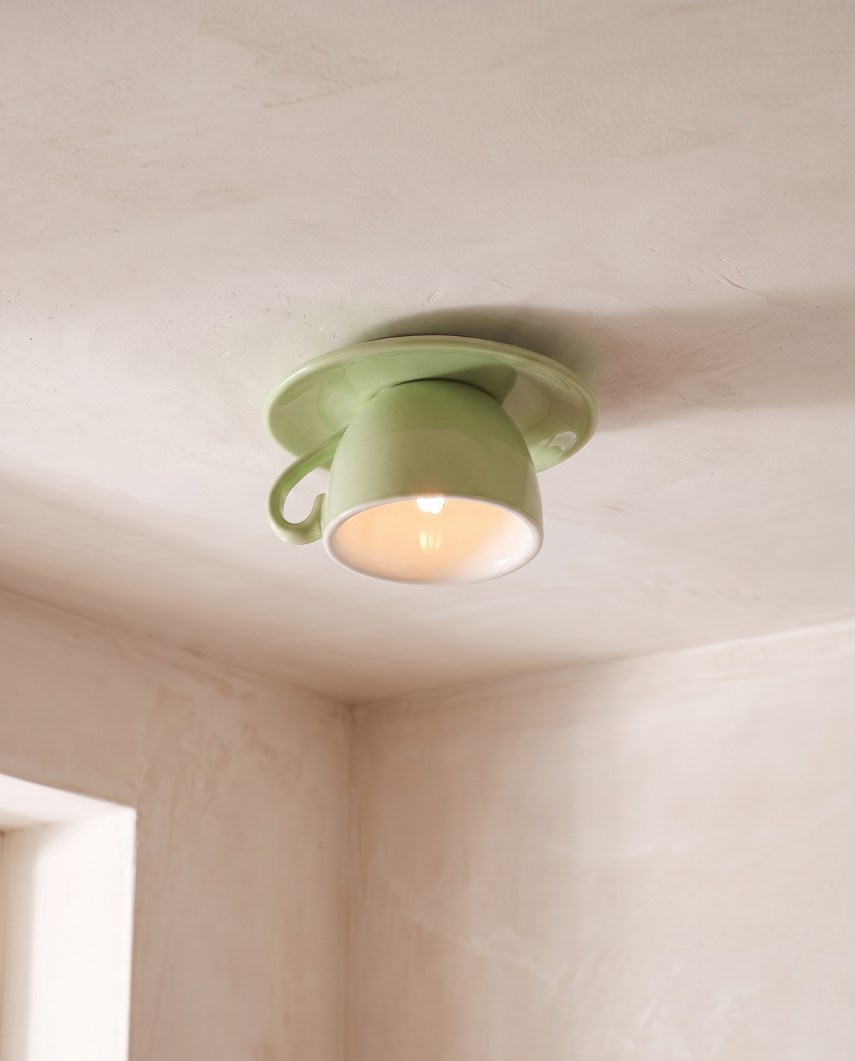 The Teacup Ceiling Light in Pistachio