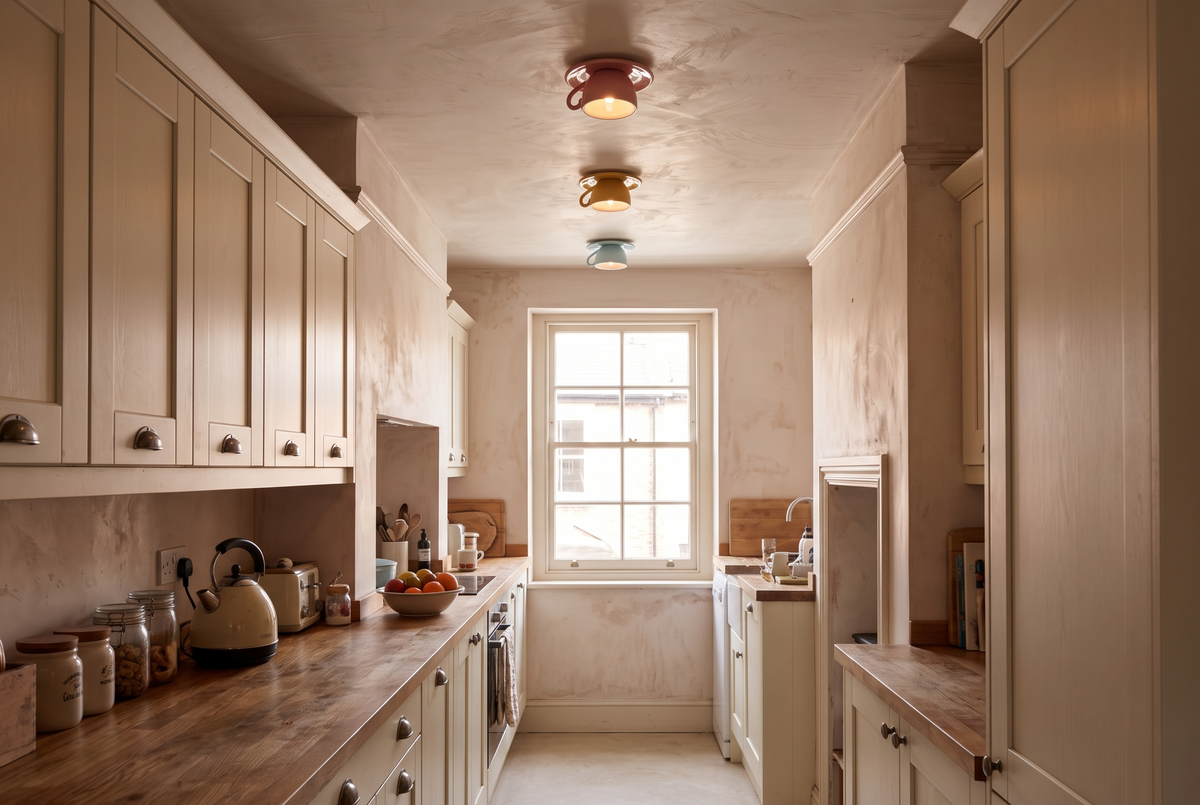 The Teacup Ceiling Light in a British home