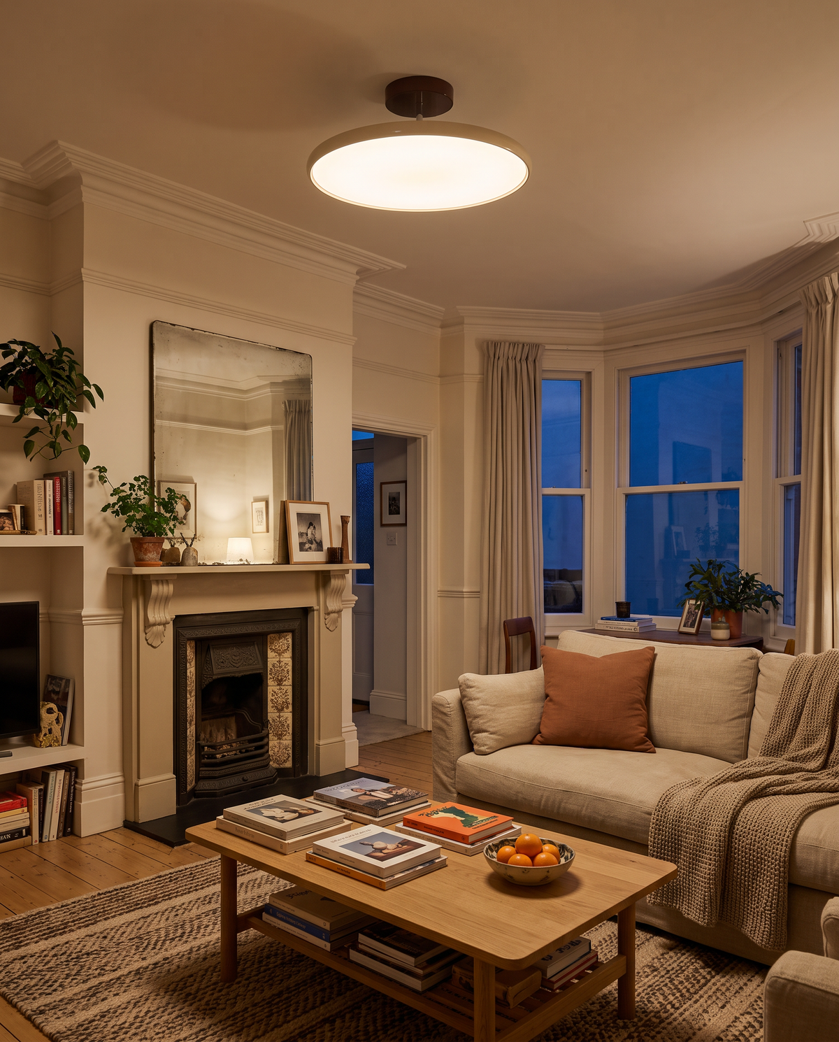A Tilt in Oatmeal in the sitting room of an Edwardian semi