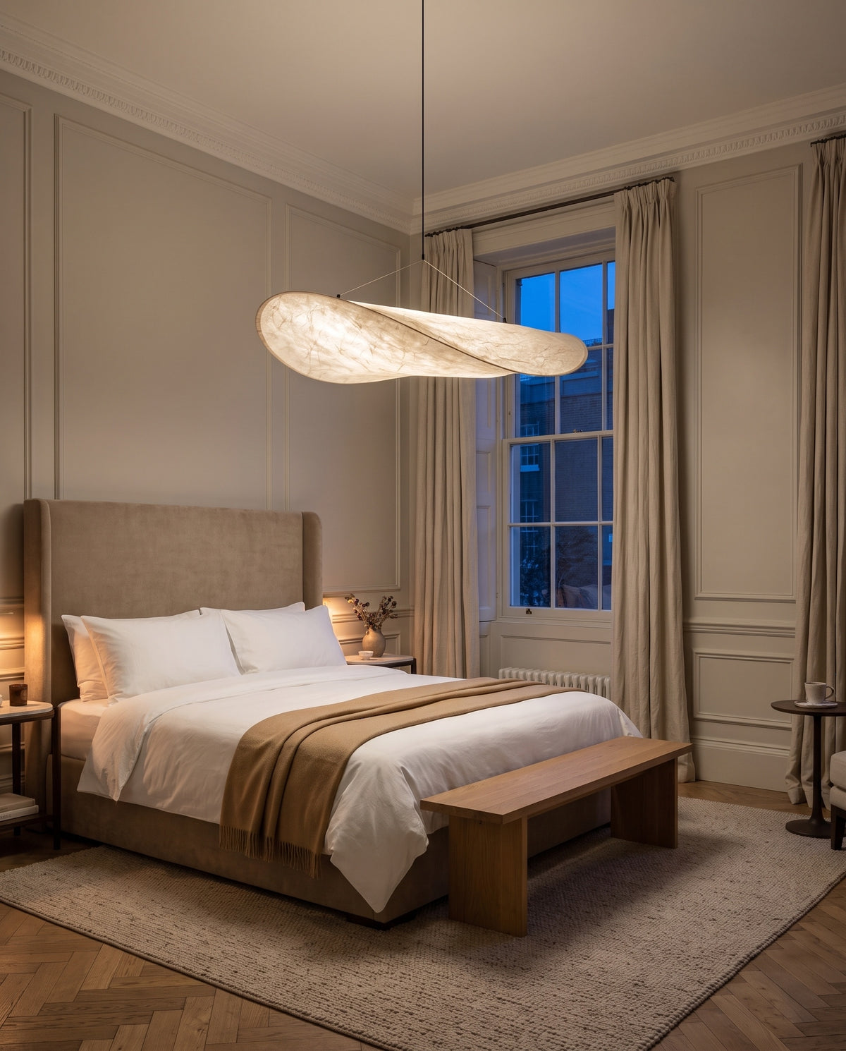 The Drift above the bed in a boutique hotel suite